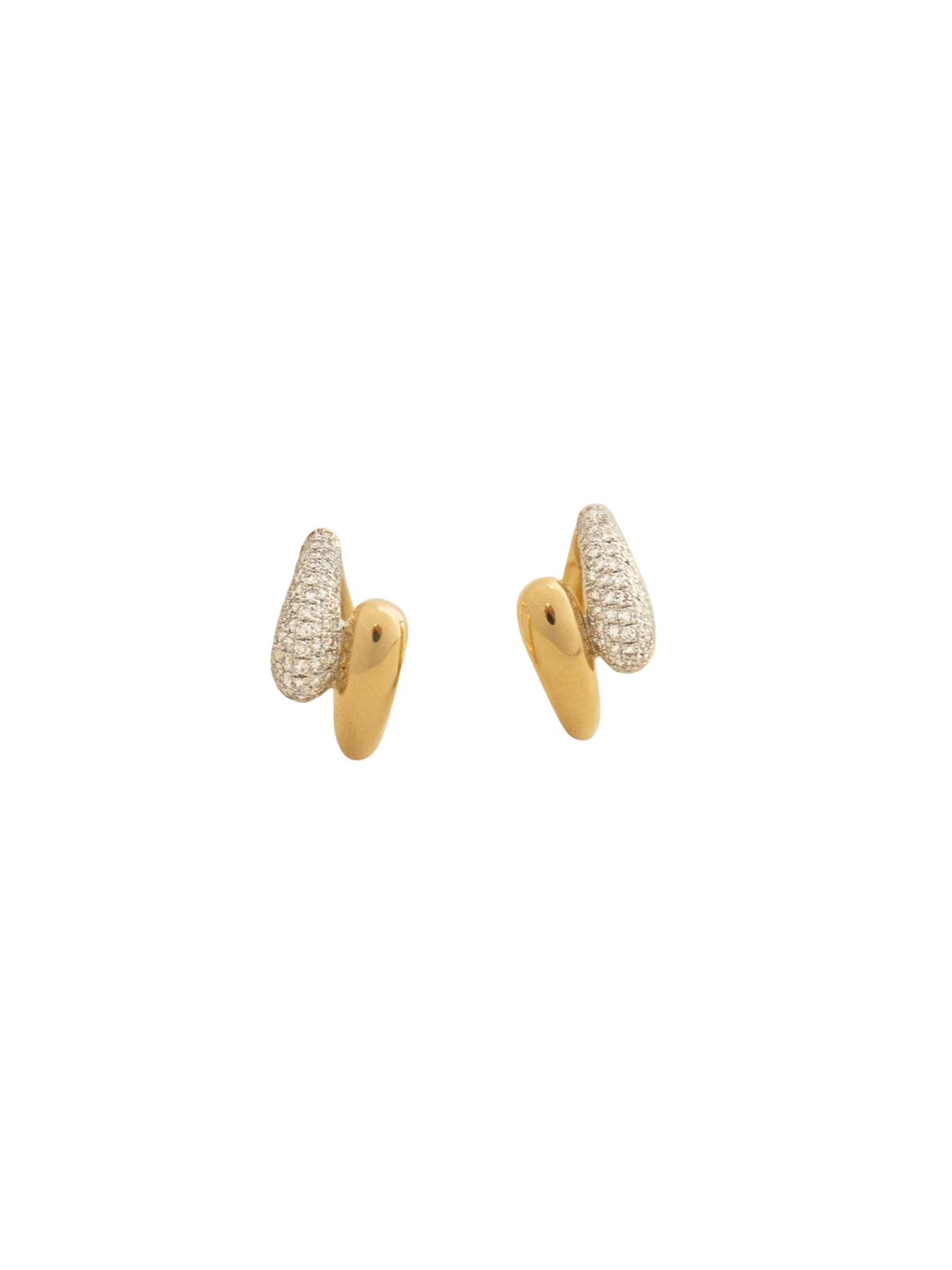 Pave wrap around huggie earrings diamond